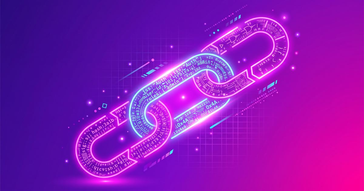 A glowing digital token split into three connected segments